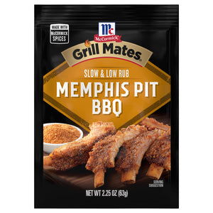 McCormick Grill Mates Slow & Low Memphis Pit BBQ Rub, 2.25 oz (6-Pack)